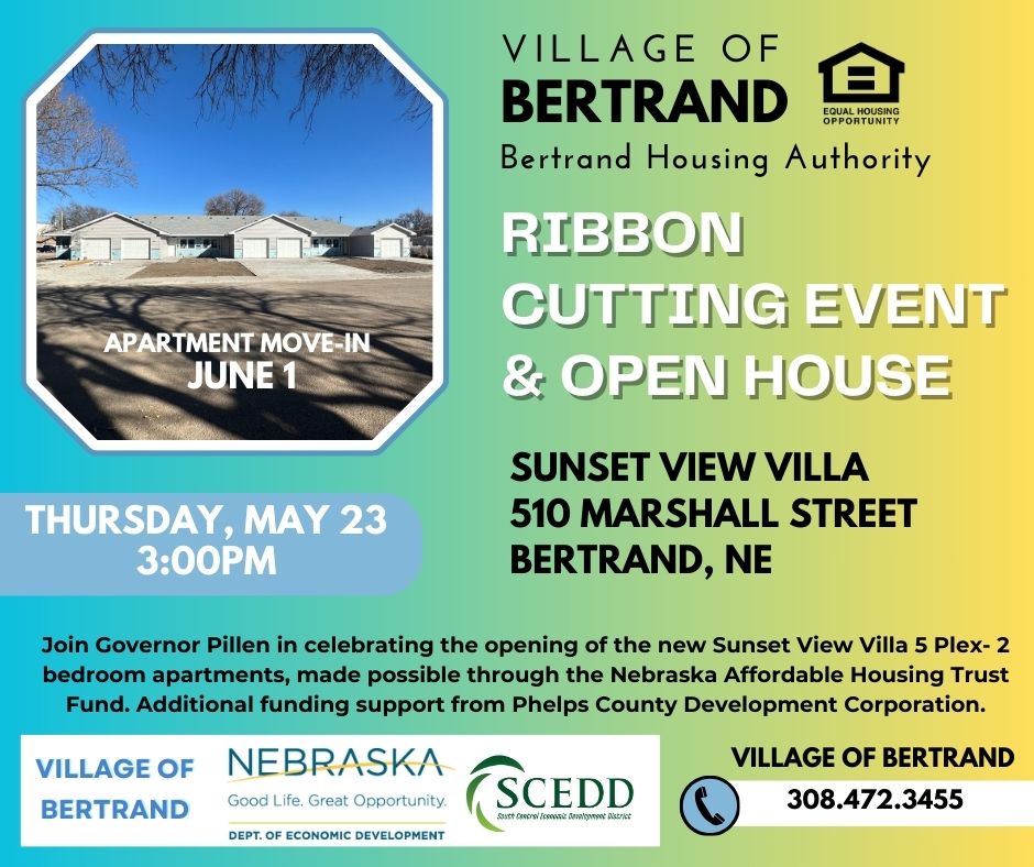 Click the Governor Pillen Will Visit Bertrand May 23 To Celebrate New Housing slide photo to open