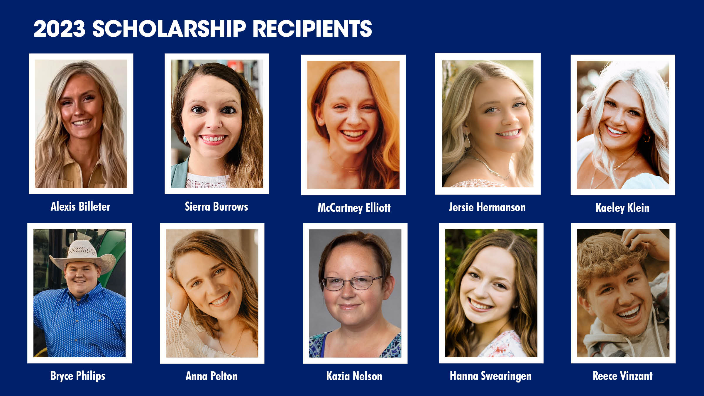 Click the Ten Students Awarded 2023 High-Demand Jobs Scholarships slide photo to open